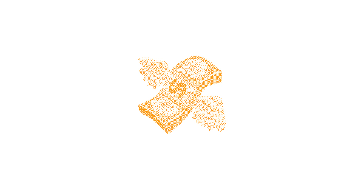 A mobile app, revenue coin, and transfer arrow representing an app sale
